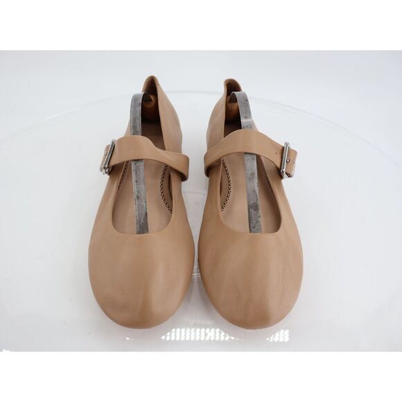 Cinq à Sept Women's Sofia Mary Jane Ballet Flats Size 39 9 Tan Brown Leather - Picture 4 of 12